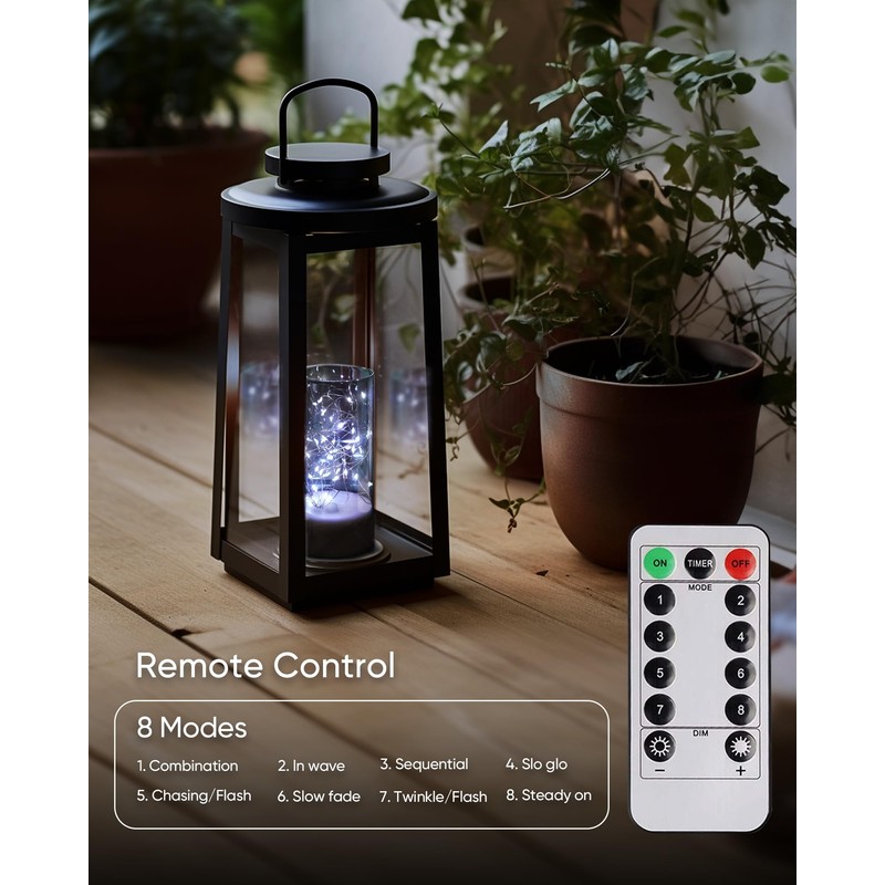 Homemory Flickering Flameless Candles with Remote, Embedded String Lights in