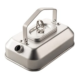 BUNDOK BD-915 Aluminum Kettle L for Outdoor Use, Lightweight, 20.3 fl oz (600 ml), Silver, Approx. W 4.7 x L 7.2 x H 2.6 inches (120 x 183 x 65 mm) (Height 4.9 inches (125 mm) when handle is raised)