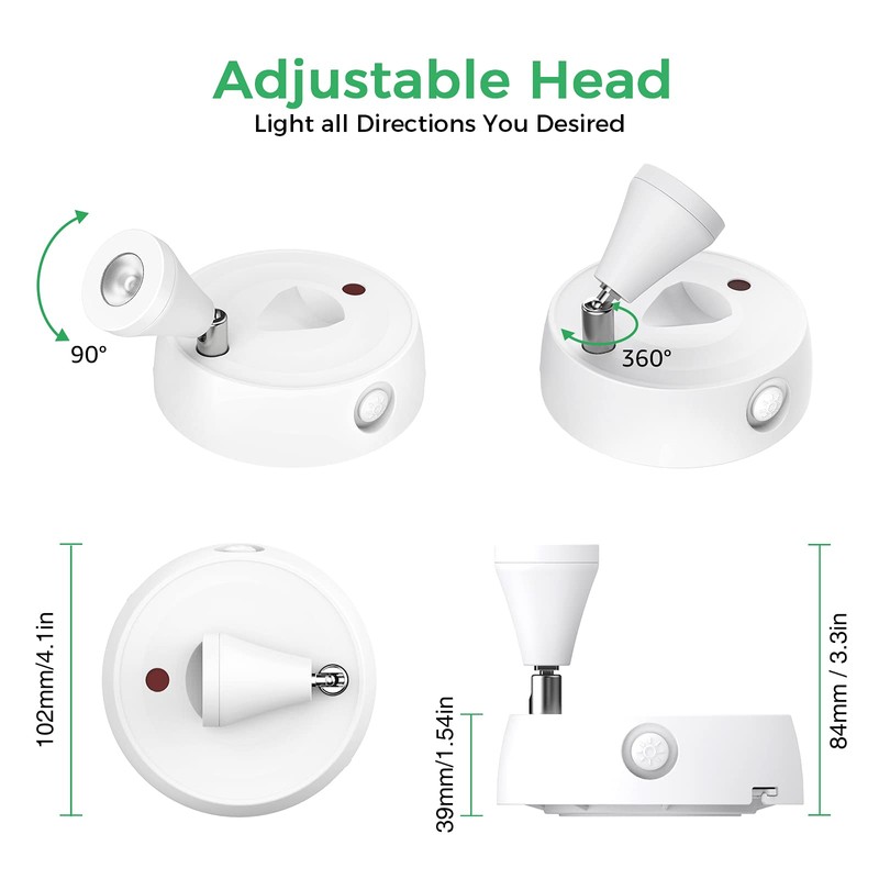 Olafus Spot Lights Indoor 4 Pack, Wireless Spotlight Battery Operated,