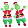 STEPINORLD Inflatable Costume Christmas Green Santa Blow Up Santa Outfit