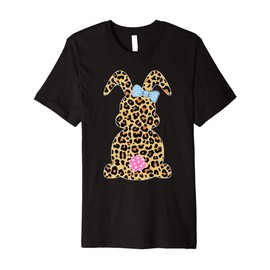 Happy Easter Bunny Leopard Pattern Funny Easter Bunny Premium T-Shirt