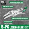 SK 5-Piece Locking Pliers Set, Long Nose & Curved Jaw