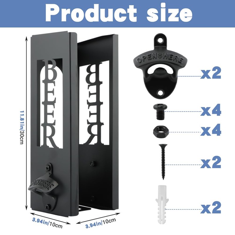 Can Cooler Holder with Bottle Opener, Beer Can Sleeves Dispenser