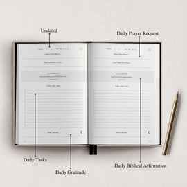 Daily Christian Planner & Goal Setter (Green PU Leather Hardback) - Faith Planner & Daily Devotional, Goal Setting, Prayer Journal, Bible Journal, Christian Gifts For Men & Women