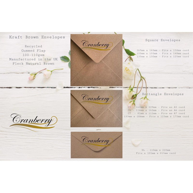 C5 / A5 Brown Kraft Envelopes x 50 Pack 162mm