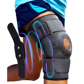 Sparthos Knee Brace - Heavy-Duty Hinged Support for ACL, MCL, Meniscus Tear, Arthritis, Tendonitis Pain - Open Patellar - 4-Strap Adjustable, For Men and Women, Check Size Chart (Small, 11-12½″ Thigh)