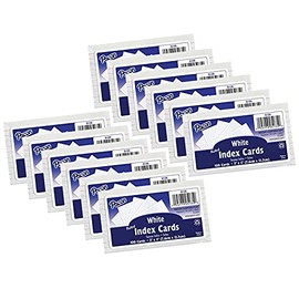 Pacon® Index Cards, White, Ruled, 1/4" Ruled 3" x 5", 100 Per Pack, 12 Packs