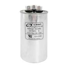 Long Term 44R3550 35+5 uF ±5% 35/5 MFD 370 or 440 Volt CBB65 Dual Run Round Capacitor for Ac Motor Run Or Fan Start Or Heat Pump