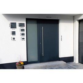 Graviers Design Door Sign Made of V2A Stainless Steel 230 x 230 mm – Anthracite Metallic – Weatherproof Rustproof Individually Adjustable – Made in Germany