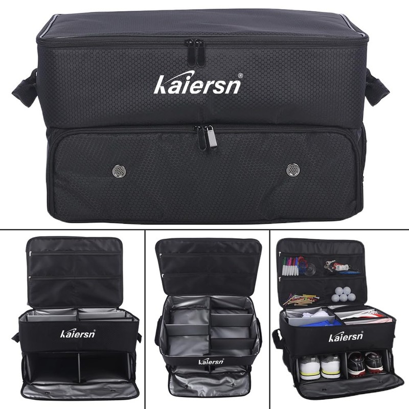 2 Layer Golf Trunk Organizer, Waterproof Car Golf Locker with