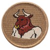 Minotaur Patrol Patch - 2" Diameter Round Embroidered Patch (Hook