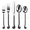 Gourmet Settings 20-Piece Flatware Treble Clef Collection Black Silverware Cutlery