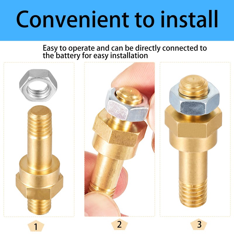 Long Stud Side Post Battery Terminal Bolt Compatible with GM