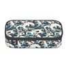 Aoojanu Japanese Ocean Waves Large Pencil Case With Zipper Compartments