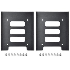 TRIXES Pack of 2 Black Metal Internal Mounting Kits for 2.5 Inch SSD Laptop Drives & 3.5 Inch Hard Disk Drives - Brackets for Hard Drive - High Performance Mounting Replacements for Hard Drives