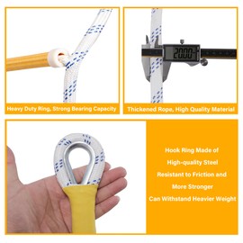 EMEKIAN Emergency Fire Escape Ladder Flame Resistant Safety Extension Rope with 2 Hooks, 2-5 Story Homes Reusable Portable Rope Ladder Fire Escape for Window Telescope Ladder for Kids 16FT