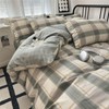 LifeTB Green Plaid Duvet Cover Queen Soft Cotton Grid Plaid