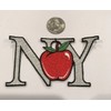 BIG APPLE IRON ON EMBROIDERED NEW YORK PATCH. Approx. 4"x