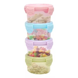 Luxury  4 Mini Contenedores Recipiente Comida Colación Snack Toper