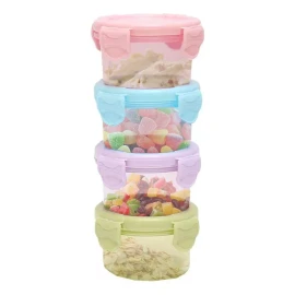 Luxury  4 Mini Contenedores Recipiente Comida Colación Snack Toper