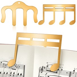 2 Pcs Metal Music Book Clip and Page Holder, Book Clip for Reading, Piano Sheet Music Holders Sheet Holders for Piano, Keyboard, Stands, and Books(Gold)