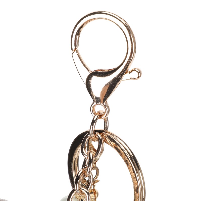 Cute Key Chain Fluffy Rabbit Simulation Flower Keyring Pendant Decor