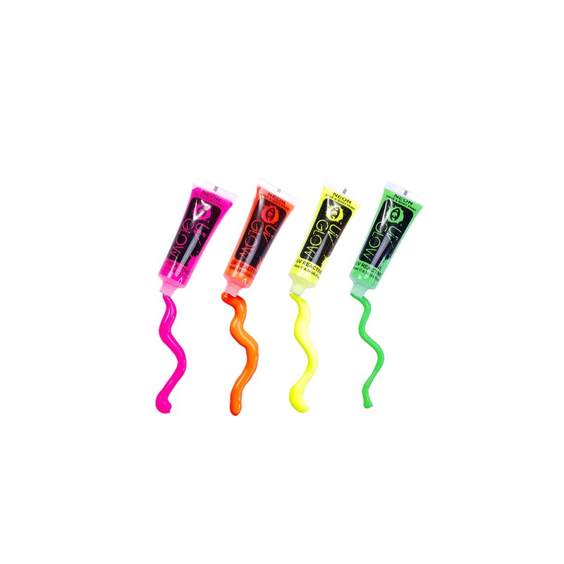 UV Glow Neon Face and Body Paint 10ml - Set