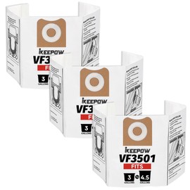 3 Pack VF3501 Shop Vac Bags, Compatible with Ridgid & Workshop Vacuum 3 to 4.5 Gallon, Wet Dry Vac Bag for Rigid Filter, Replacement Dust Bags, Part # VF3501 / WS32045F9