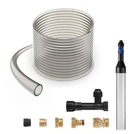 Happybuy Aquarium Gravel Vacuum Cleaner, 33 ft PVC Hose, 3 Brass Adapters, for Fish Tank Gravel & Sand Cleaning