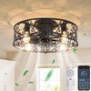 Garwarm Caged Ceiling Fan with Light,20" Ceiling Fans with Lights