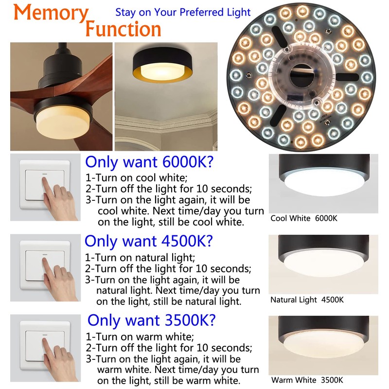 OLYMSTAR 24W 6.3" Close to Ceiling Light Fixture, LED Ceiling
