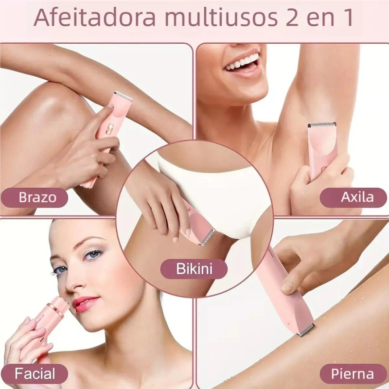 Depiladora De Bikini Para Mujer Electrica Doble Cabeza 2in1