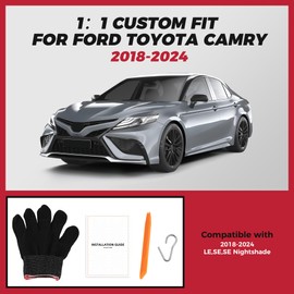 FREESOO 1:1 Costom Fit Seat Covers for Toyota Camry 2018 2019 2020 2021 2022 2023 2024 LE- SE- SE Nightshade 2018 2019 2020 2021 2022 2023 2024,Leather Car Seats Cover Full Set for Camry(Grey)