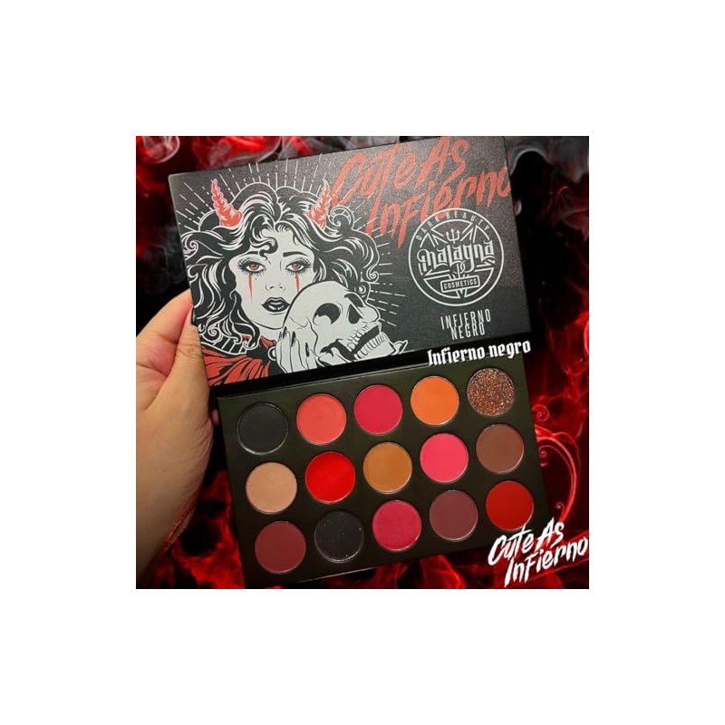 Malagna Cosmetics Paleta de Sombras de ojos 15 tonos rojas