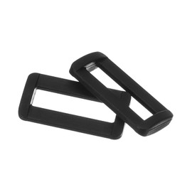 sourcing map 30Pcs Plastic Rectangle Ring, 1 Inch Webbing Belt Buckle Slide Loop for Backpack Straps DIY Accessories, Black