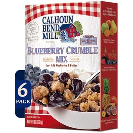 Calhoun Bend Mill Blueberry Crumble Mix | Delicious Easy to Make Crumble Dessert | Perfect for Blueberries or Your Favorite Fruits | Classic Dessert | Ideal for Baking Enthusiasts - 8 Oz (Pack of 6)