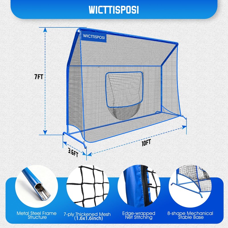 Baseball Softball Net with Blocking System,10x7ft Batting Cage Practice Net