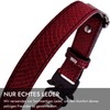 FAVPET Thin Leather Dog Collar with QR Code Pendant, Adjustable
