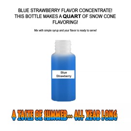 Summer Snow Entertainment BLUE STRAWBERRY MIX SNOW CONE/SHAVED ICE FLAVOR CONCENTRATE MAKES 1 QUART