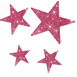 Crystal Car Stickers Decorate Sparkling Cars Bling Bling Auto Car Emblem Decal Decoration Interior Accessories (Star-red)