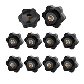 Nzexlyva 10 Pcs M6 Star Clamping Nuts, Wing and Bolts Thumb Screw Tightening Replacement for Machinery Tools, Plastic Star Nuts for Machines and Systems, Furniture, Fitness Equipment