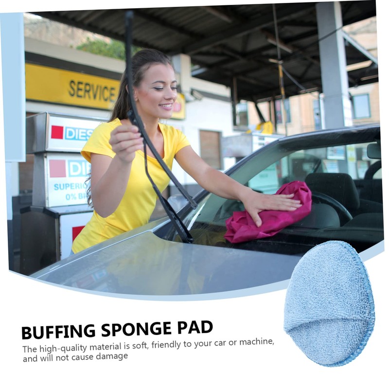 CHILDWEET 5Pcs Microfiber Buffing Pads Versatile Polishing Sponges for Car