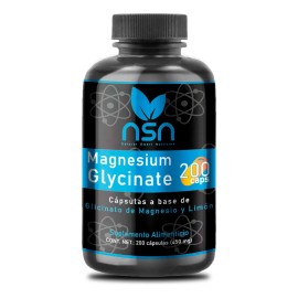 Glicinato De Magnesio 200 Caps | 450mg | Con Pulpo De Limón Sabor Sin sabor