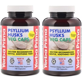 Yerba Prima Yerba Prima Psyllium Husks Fiber Veg Caps - 180 (Pack of 2)