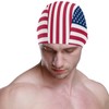 Dallonan Swimming Cap American Flag Unisex Adult Swim Cap Polyester