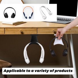 MultiValue Headset Halterung Tisch, Selbstklebend Kopfhörer Ständer mit einem anderen unabhängigen Haken Multifunktional Abnehmbar Haken für Kopfhörer Umhängetasche Hut (Schwarz)