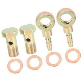 A ABSOPRO Motorcycle Car 10mm Banjo Hose Barb Bolt Fittings Metal (Set of 2)