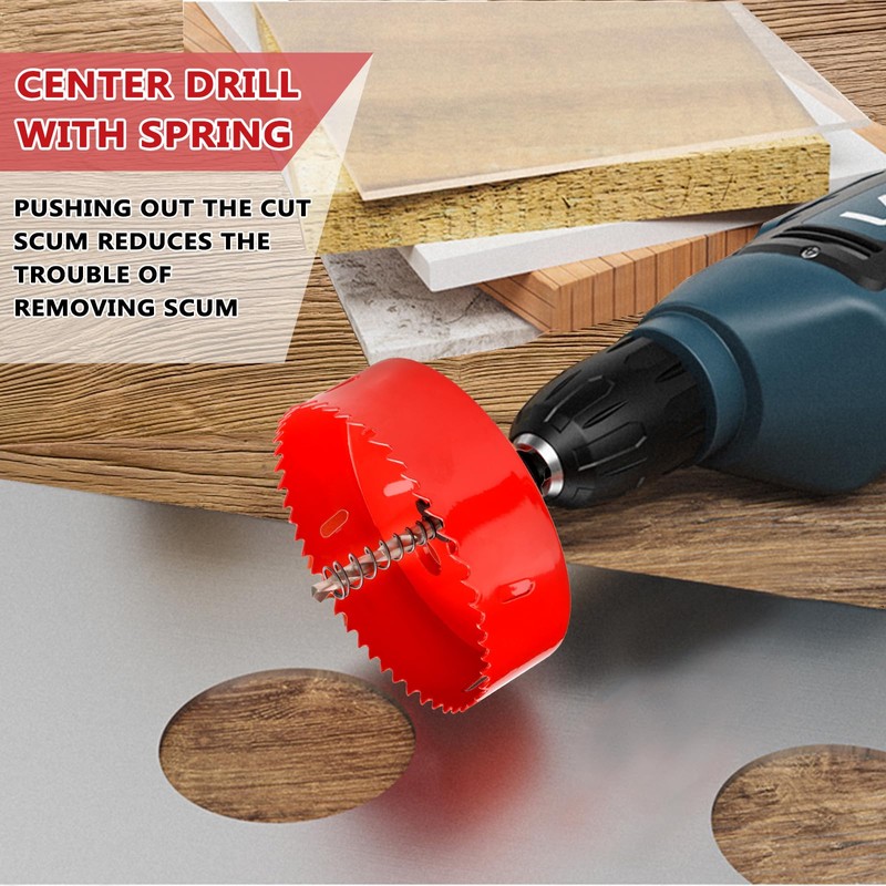 4-1/4"丨108mm Hole Saws with Heavy Duty Arbor HSS Bi-Metal Hole