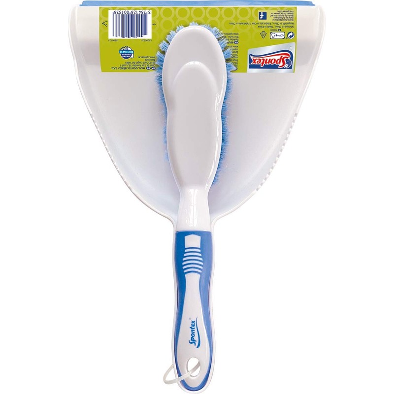 Spontex Dustpan & Brush Set, Large Capacity Dustpan, Durable Bristles