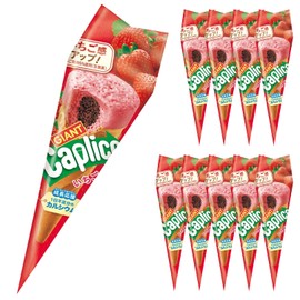 Ezaki Glico Giant Caprico (Strawberry), Chocolate Sweets, 1 x 10 Packs
